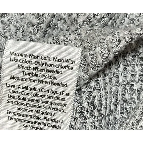 Time & Tru Waffle Knit Tunic Top Cowl Neck Grey Size XL Extra Large Lounge Shirt - Picture 6 of 6